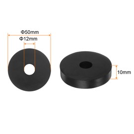 HARFINGTON 16pcs Rubber Spacer 2 Inch OD 0.47 Inch ID 0.4 Inch Thick Neoprene Round Anti Vibration Isolation Pads Isolator Rubber Washers Bushings for Home Cars Boat Accessories, Black