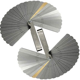 New 2 Pcs 32 Blades Stainless Steel Feeler Gauge Dual Marked Metric and Imperial Gap Measurement Tool - Made In India