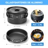 BYCRAY - Kit de Cocina Camping Portatil,16Pcs Utensilios de Cocina