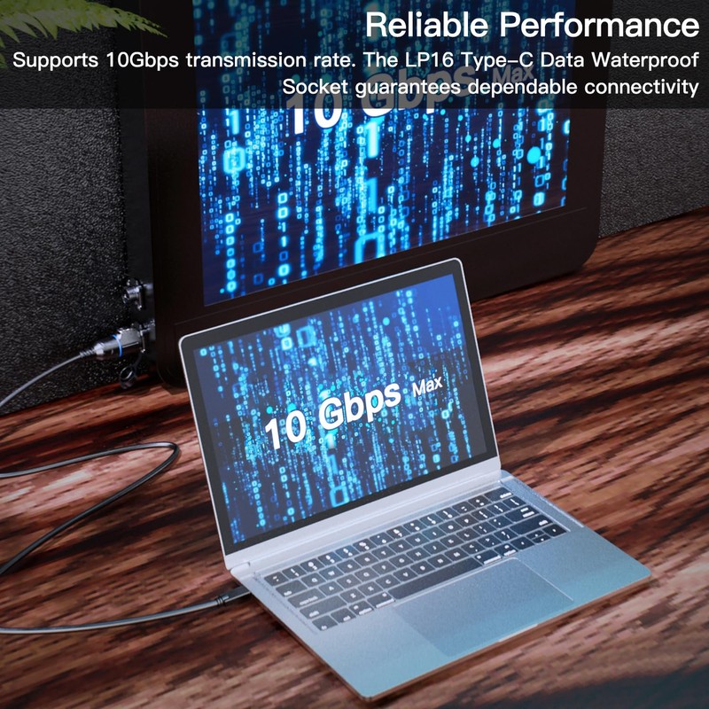 CNLINKO LP-16 Type-C Port Waterproof Connector IP67 4-Hole Metal Panel