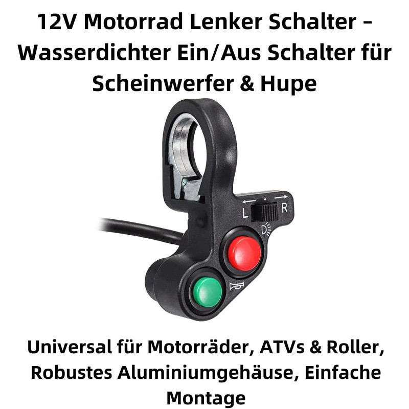 M51C 12V Motorcycle Handlebar Switch - Waterproof On/Off Switch for