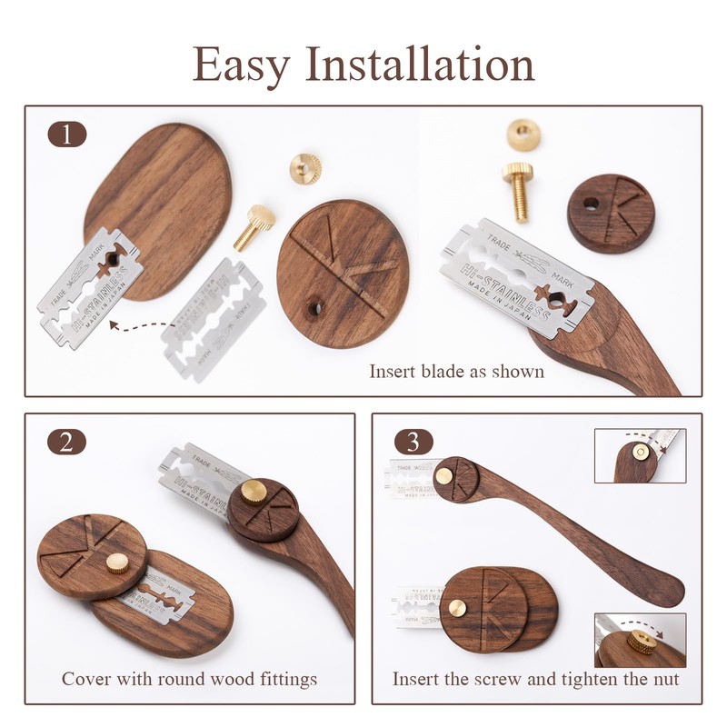 ROCKSHEAT Bread Lame Set of 2, Scoring Knife with 5