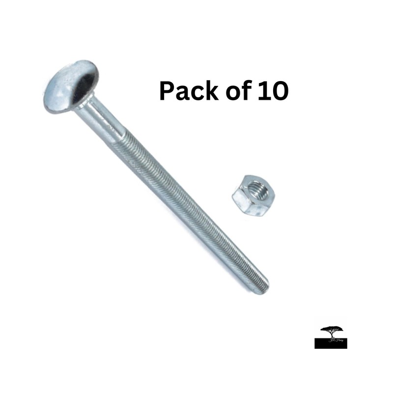 M6 x 150mm (6 Inch) Coach Carriage Bolt and Nut