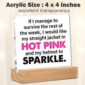 Funny Office Decor If I Manage to Survive the Rest of the Week Acrylic Desk Plaque Sign Home Office Decoration