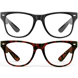 grinderPUNCH 2 Pack High Magnification Reading Glasses Strong Power Readers - 4.00-6.00 Black and Tortoise /+4.00