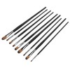 9Pcs Painting Brush Good Pigment Adsorption Round Flat Head Art