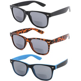 3-Pack Bifocal Reading Sunglasses for Men and Women,Unisex Classic of Style Sun Readers Glasses with Spring Hinge,outdoor UV400 Protection (+3.5 Magnification Strength)