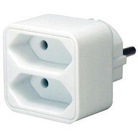 Brennenstuhl Multi-Purpose Socket Adaptor, 2-Way Euro Socket with Childproofing, White