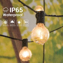 Avoalre Outdoor Garden String Lights 39ft/12m 30+3 Incandescent Bulbs Globe Festoon Lights Outdoor Connectable IP65 Waterproof Plug in Decoration Patio Backyard Garden Bedroom Parties-Warm White