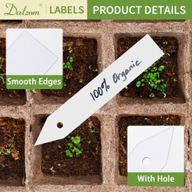 Dalzom® 300 piezas de etiquetas de 4" para plantas con marcador, etiquetas de plantas de plástico impermeables para plántulas al aire libre, marcadores de jardín, etiquetas de semillas para jardín de