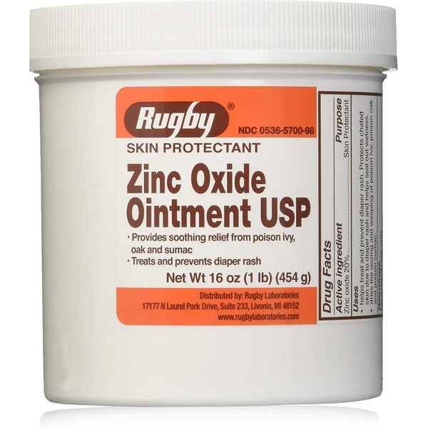 Rugby Zinc Oxide Skin Protectant Unscented Ointment 16 oz. Jar