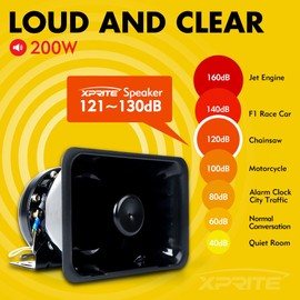 Xprite Compact 200 Watt High Performance Siren Speaker (Capable with Any 100-200 Watt Siren)