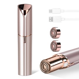 Facial Hair Removal for Women, Portable Painless Hair Remover Device, Rechargeable, with 2 Replacement Heads, for Face, Upper Lip and Chin