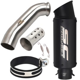 Unbranded Modified Exhaust Mid Pipe Black Muffler Slip for DUKE 390 RC390 125 250 2017-20