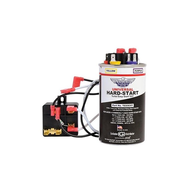 Amrad Universal Replacement Hard Start Kit for HVAC Compressors 1-5