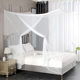 BUZIFU Mosquito Net Double Beds 200 x 200 x 220 cm Extra Large Mosquito Net Bed Rectangular Net Curtain Travel Fly Net Mosquito Net Canopy Mosquito Net Bed Suitable for Home Camping 1 Items