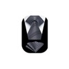 HISDERN Mens Grey Tie and Pocket Square Set Classic Formal
