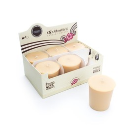 Cinnamon Vanilla Soy Votive Candles - Scented with Natural Fragrance Oils - 6 Beige Natural Votive Candle Refills - Bakery & Food Collection