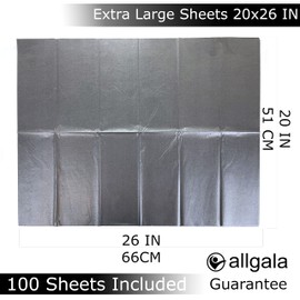 allgala 100-Sheet 20x26 Inch Tissue Gift Wrapping Craft Crepe Paper-Black-GP51002