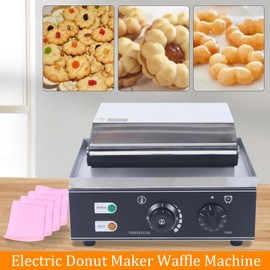 LYNICESHOP Donut Maker Machine, Mini Donut Maker Electric Waffle Maker Nonstick Commercial Double-sided Heating 5 Grid Plum Donut Maker Precise Time And Temperature Control for Bakeries, Canteens