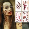 Halloween Horror Wound & Scar Tattoo Stickers for Realistic Bloody Thriller Makeup 60*105mm/X-368 50ea