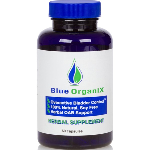 Blue Organix Overactive Bladder Control for Women and Men Support, Frequent Urination, Nocturia or Incontinence, 60 Vegetarian Capsules, 1 Bottle, Soy Free Pumpkin Seed Extract Supplement