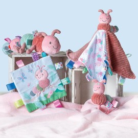 Taggies Stuffed Animal Lovey Security Blanket with Sensory Tags, 13 x 13-Inches, Camilla Caterpillar