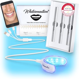 Whitesensation® Premium Teeth Whitening Bleaching Set with LED Rail, Gel Pen & Strips [THE ORIGINAL] - Teeth Whitening for White Teeth in 6 Days - Teeth Whitening & Whitening - Teeth Whitening Kit