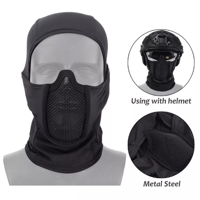 Unbranded Tactical Military Mesh Full Face Mask Steel Airsoft CS