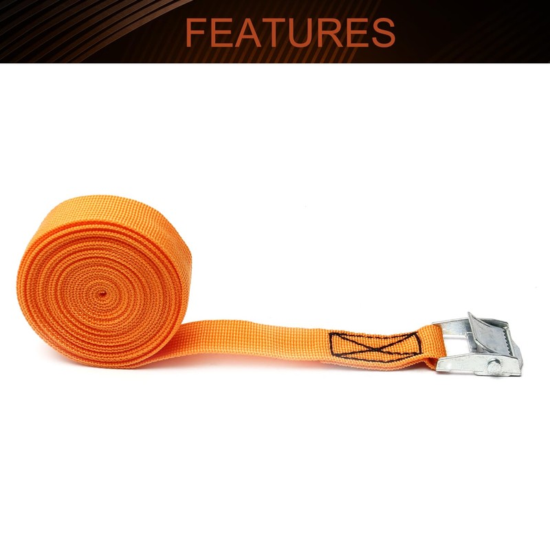 MroMax 0.98" Width x 11.48ft Length Lashing Straps Polypropylene Cam