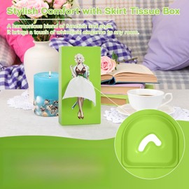 Creative Vintage Lady Skirt Tissue Box Holder - Funny and Decorative Tissue Box Cover for Home, Office, Living Room, Bedroom, Bathroom, Rectangular Design (Green)