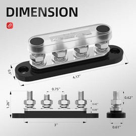 DAIERTEK 12V 150A Mini Power Distribution Block for Marine & Automotive