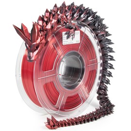 iSANMATE 3D Printer Filament, PLA Filament 1.75mm Silk PLA Red Black, Dual Color Filament Rainbow Filament, 1 kg Spool