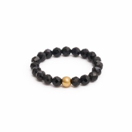 BERGERLIN Genuine Natural Stone Ring with Gold Pearl – Ring for Men and Women – Certification of Authenticity, Natural stone, natural stone