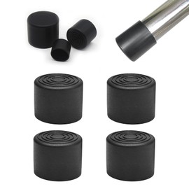 BOPOREAE 4 Pcs 1-1/2" Round Rubber Chair Leg Caps, PVC Table Leg Covers, Flexible & Anti-Slip Furniture Leg End Caps, Chair Leg Floor Protectors for Bar Stool Leg Patio Indoor, Black