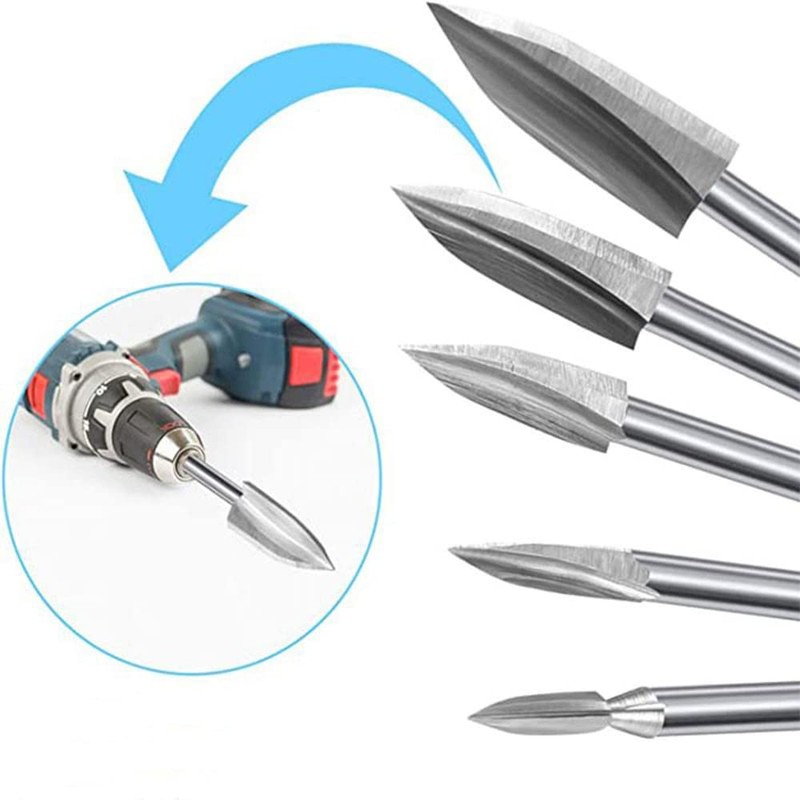 Wood Carving Drill Bits Set for Rotary Tool, 5Pcs Wood
