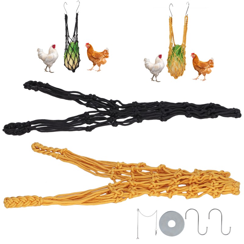 Hanging Feeding Net Bag Poultry Fruit Holder Chicken Cabbage Feeder