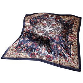FAIRYGATE Mode Seidenschal Damen Quadratischer Schal Weiche Warmer Satin Geschäfts Freizeit Stil Kopftuch Dekoration Bandana Haarband Frühling Herbst 61023