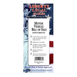 Motor Vehicle Bill of Sale - USA - Do-it-Yourself Legal Forms by Permacharts