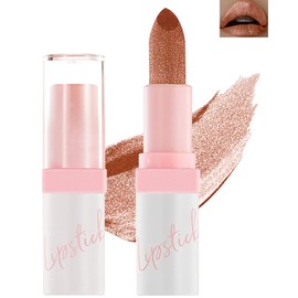 Glitter Matte Lipstick,Long Lasting Waterproof Shiny Lip Gloss,Diamond Metallic Sparkling High Pigment Non-Stick Cup Lip stain Tint,Full-Coverage Lip Balm Lip Makeup, Christmas Gift for Women Girl-06