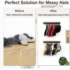 Mkono Hat Rack for Wall Wooden Baseball Caps Organizer with