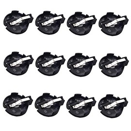 LampVPath (Pack of 12 CR2032 2025 2015 Battery Holder, Coin Cell Button Socket Holder Case, CR2032 2025 2015 Coin Cell Button Battery Holder with 2 Pin Solder Mounting Lead