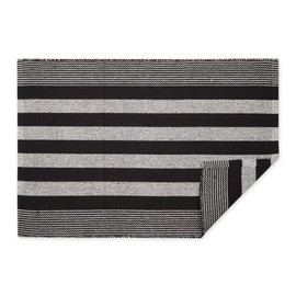 DII Woven Rag Rug Collection Recycled Yarn Cabana Stripe, 2x3', Black