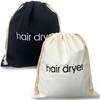 Hair Dryer Storage Bags with Drawstring - Elegant Black and