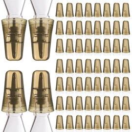 Pour Spout Covers Translucent Liquor Pourer Covers Universal Bottle Pour Dispenser Liquor Bottle Covers Liquor Bottle Covers Bottle Cover Dust for Home Kitchen Tools Supplies (Champagne, 60 Pieces)