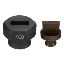 HARFINGTON Hydraulic Hole Punch Die Φ7×20mm Precise Oval Hole Electric Hydraulic Hole Punching Kit for MHP-20 JP-20 Electric Hydraulic Punching Machine, Burgundy & Black