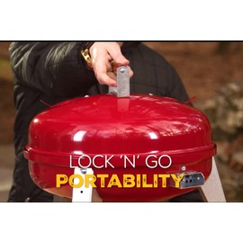 Americana Lock'N Go Charcoal Grill, Red
