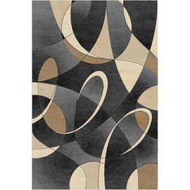 Woven Trends Soho Area Rug Modern Geometric Ribbon Swirl Pattern, 5'2" x 7'4" Rug with Jute Backing, Soft-Durable, Stain and Fade-Resistant Area Rug for Living Room, Bedroom Decor - Blue