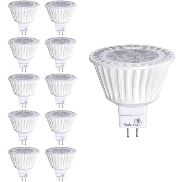 Bioluz LED 10 Pack MR16 LED 50W Halogen Equivalent Dimmable