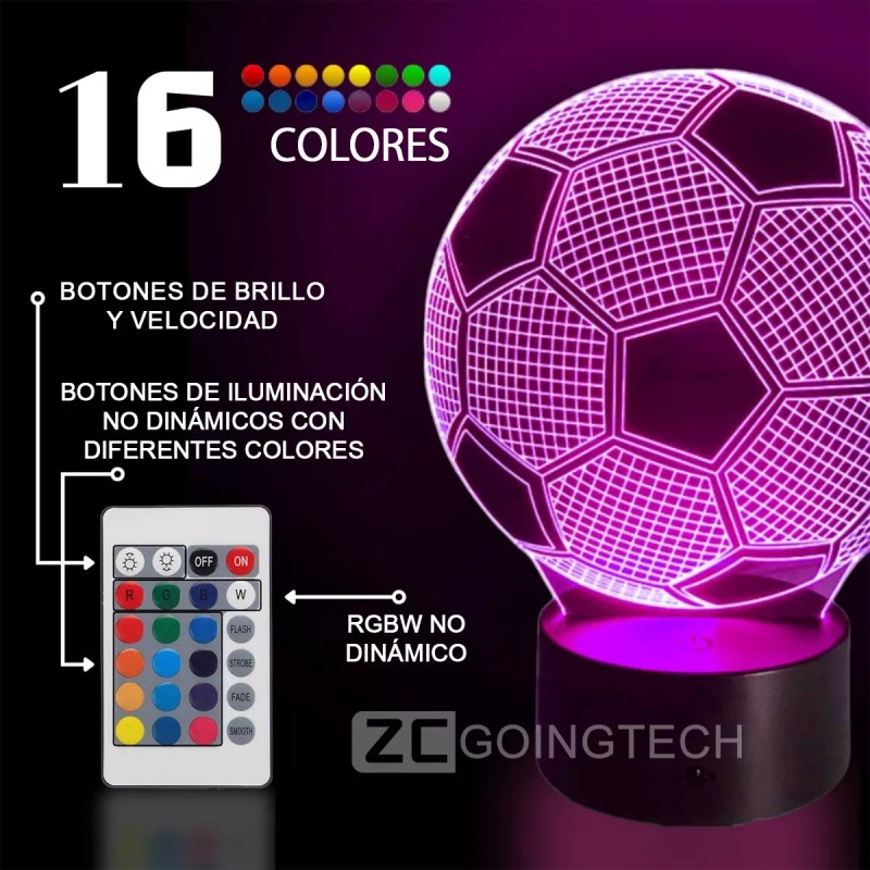 Zcgoingtech Lámpara Led 3d Acrílico De Fútbol Regalos Para Hombres